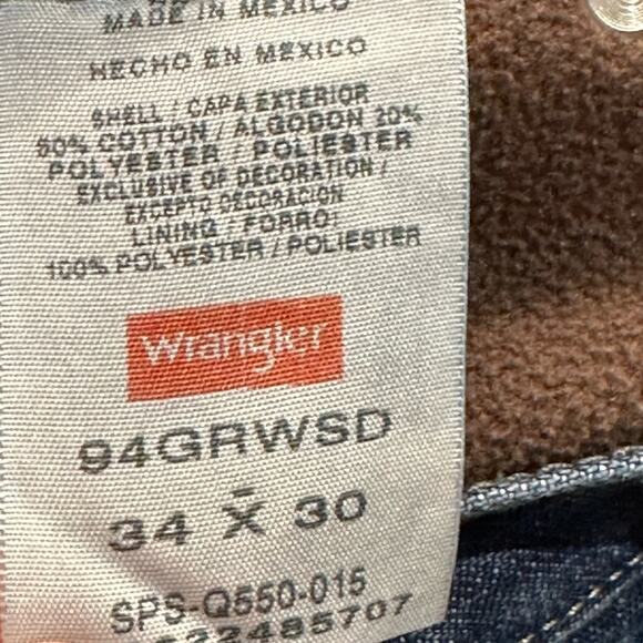 Wrangler Mens 34 x 30 Carpenter Jeans with Polyester Fleece Lining - Picture 3 of 7